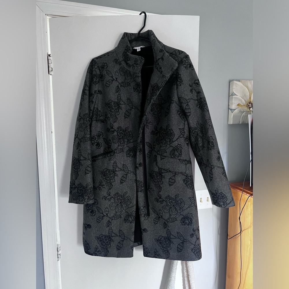 Long black and gray coat